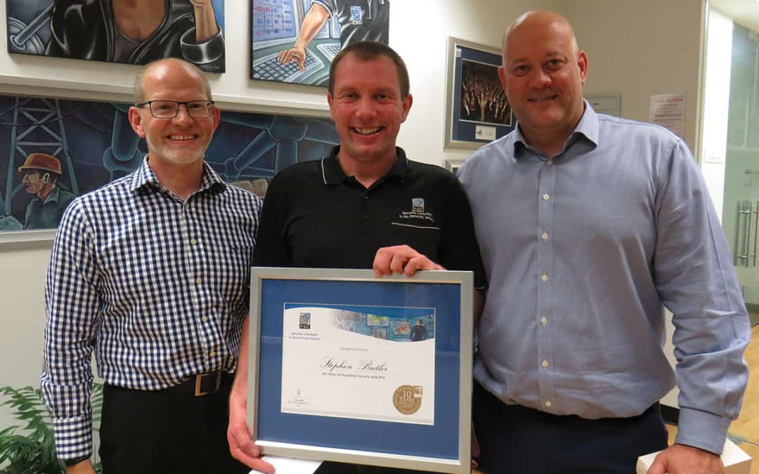 Stephen Butler Celebrates 10 Years of Excellent Service with PSC